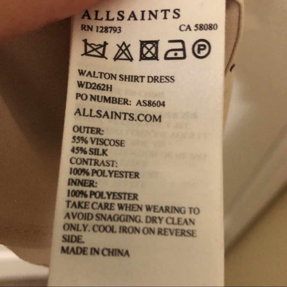 All Saints Walton Shirt Dress (NWOT) | size 2 - Picture 7 of 13